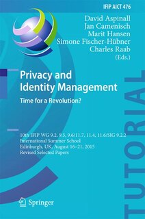 Front cover_Privacy and Identity Management. Time for a Revolution?