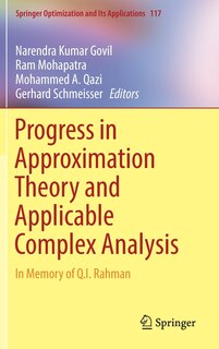 Front cover_Progress In Approximation Theory And Applicable Complex Analysis