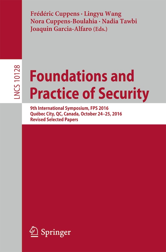 Couverture_Foundations and Practice of Security