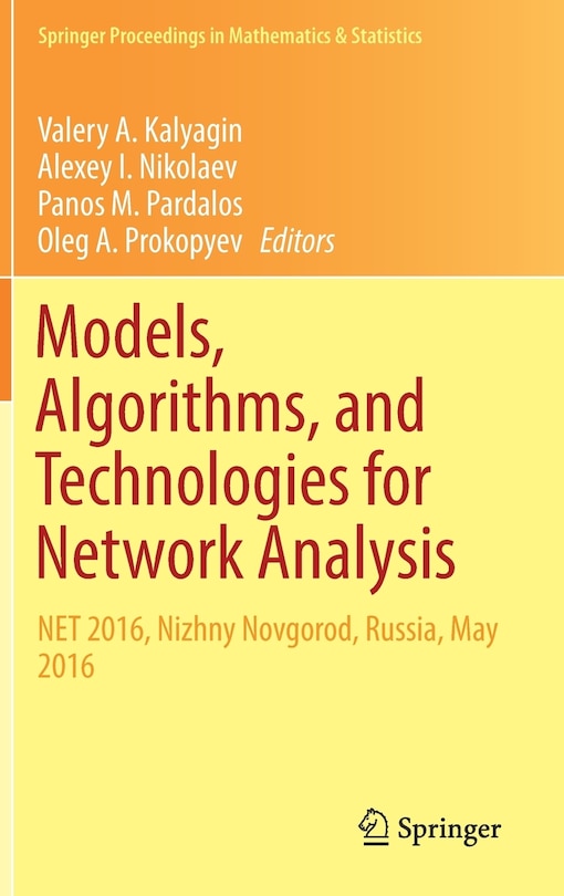 Front cover_Models, Algorithms, And Technologies For Network Analysis