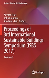 Couverture_Proceedings Of 3rd International Sustainable Buildings Symposium (isbs 2017)