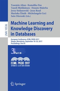 Couverture_Machine Learning And Knowledge Discovery In Databases