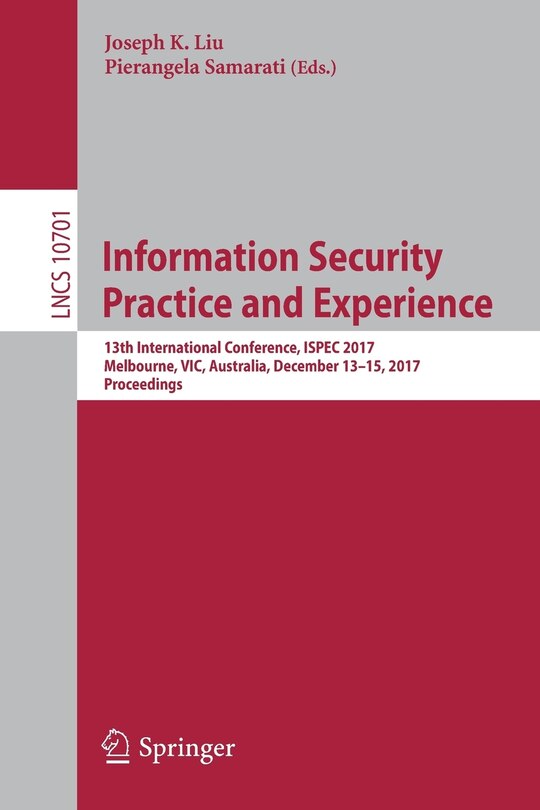 Front cover_Information Security Practice and Experience