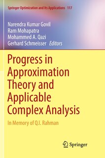 Front cover_Progress In Approximation Theory And Applicable Complex Analysis