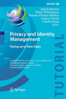 Couverture_Privacy and Identity Management. Facing up to Next Steps