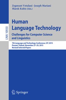 Front cover_Human Language Technology. Challenges for Computer Science and Linguistics