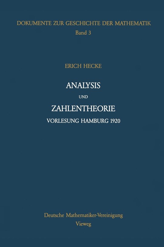 Front cover_Analysis und Zahlentheorie