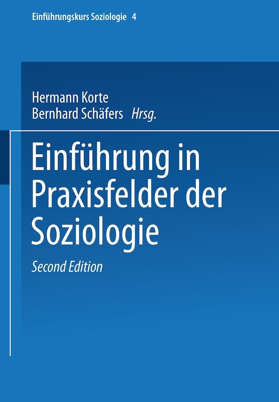 Front cover_Einführung in Praxisfelder der Soziologie