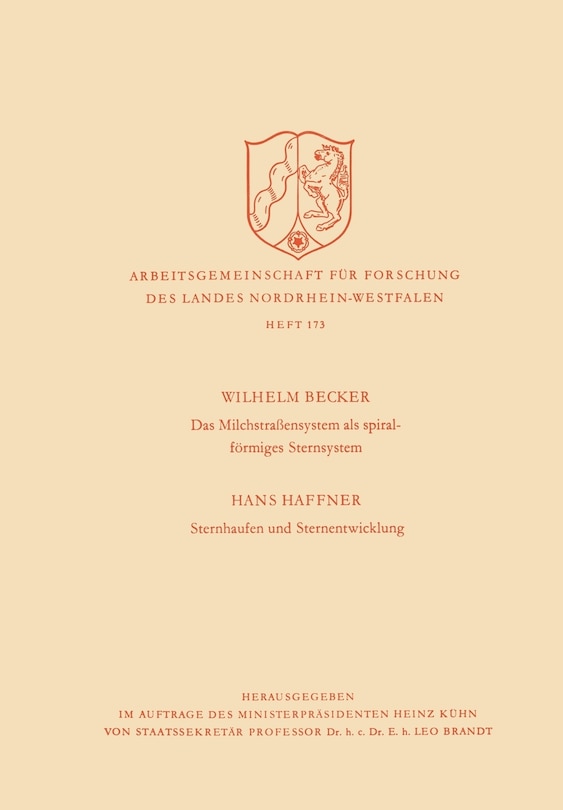 Front cover_Das Milchstrasßensystem Als Spiralförmiges Sternsystem / Sternhaufen Und Sternentwicklung