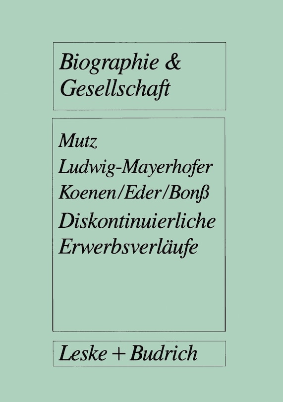 Front cover_Diskontinuierliche Erwerbsverläufe