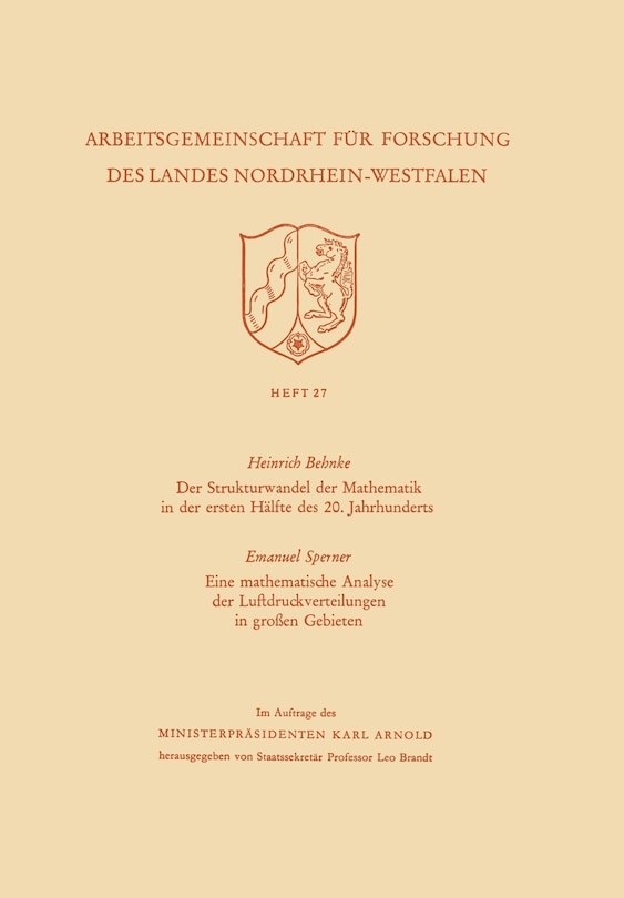 Der Strukturwandel der Mathematik in der ersten Hälfte des 20. Jahrhunderts. Eine mathematische Analyse der Luftdruckverteilungen in großen Gebieten