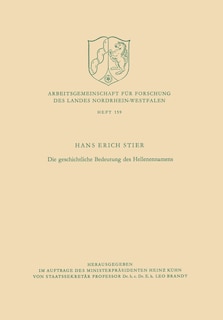 Front cover_Die geschichtliche Bedeutung des Hellenennamens