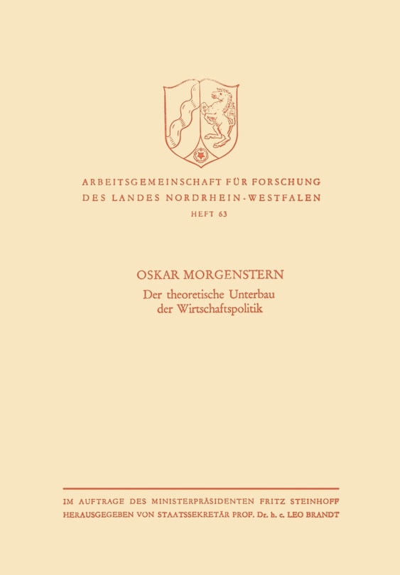 Front cover_Der theoretische Unterbau der Wirtschaftspolitik