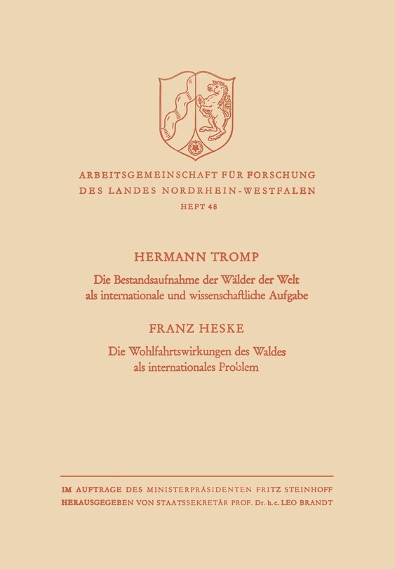 Front cover_Die Bestandsaufnahme Der Wälder Der Welt Als Internationale Und Wissenschaftliche Aufgabe