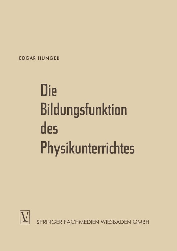 Front cover_Die Bildungsfunktion des Physikunterrichtes