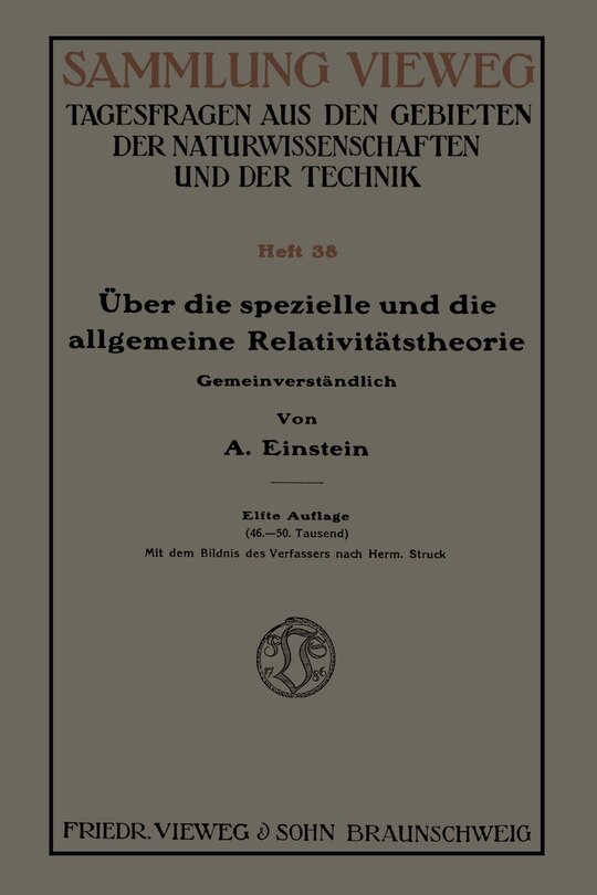 Front cover_Über die spezielle und die allgemeine Relativitätstheorie (Gemeinverständlich)