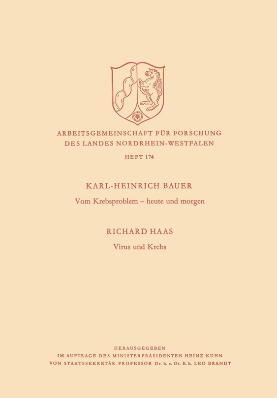 Vom Krebsproblem -- Heute Und Morgen. Virus Und Krebs