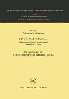 Couverture_Untersuchungen Zur Farbtiefenabmusterung Gefärbter Textilien