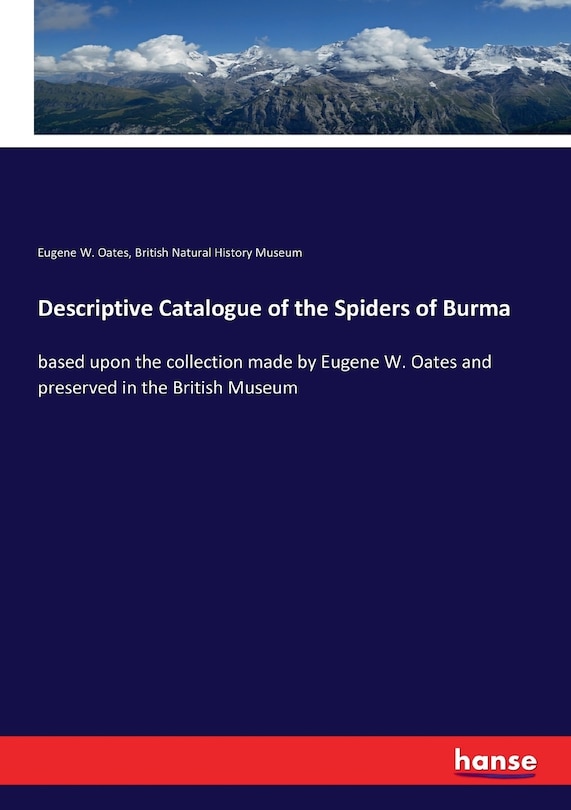 Front cover_Descriptive Catalogue of the Spiders of Burma