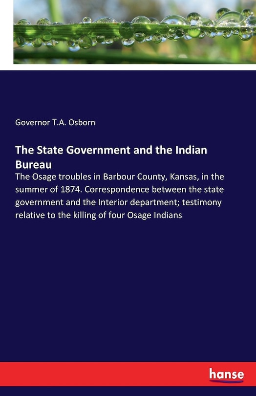 Couverture_The State Government and the Indian Bureau