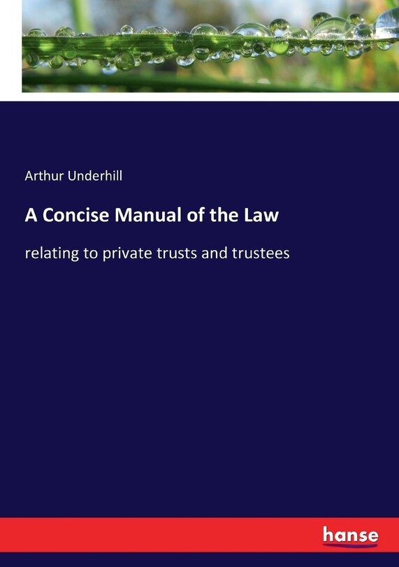 Couverture_A Concise Manual of the Law
