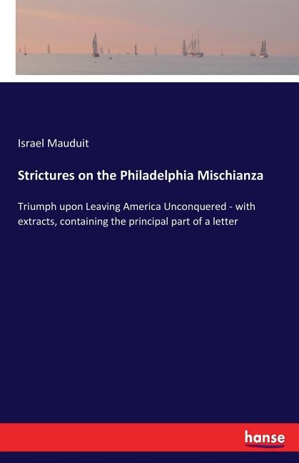 Couverture_Strictures on the Philadelphia Mischianza