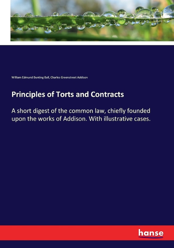 Front cover_Principles of Torts and Contracts