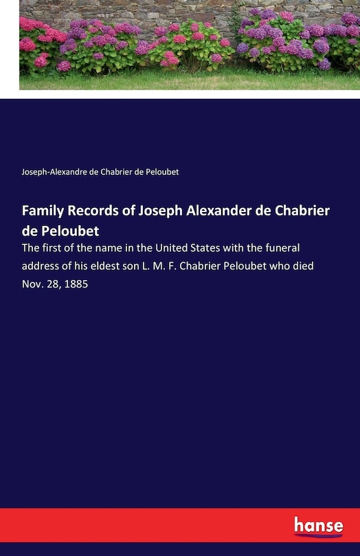 Couverture_Family Records of Joseph Alexander de Chabrier de Peloubet