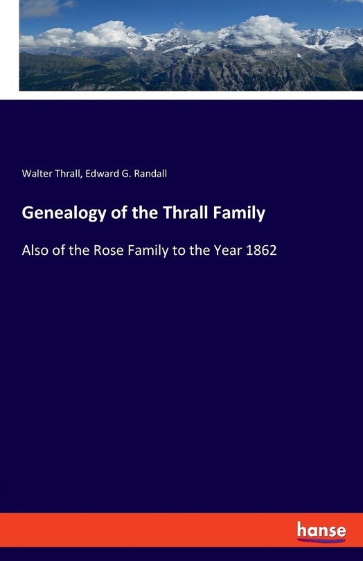 Front cover_Genealogy of the Thrall Family