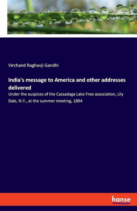 Front cover_India's message to America and other addresses delivered