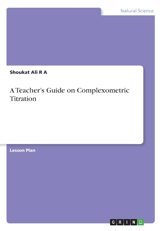 Couverture_A Teacher's Guide on Complexometric Titration
