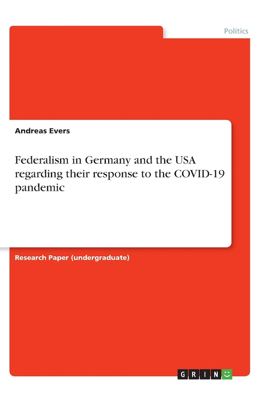 Couverture_Federalism in Germany and the USA regarding their response to the COVID-19 pandemic