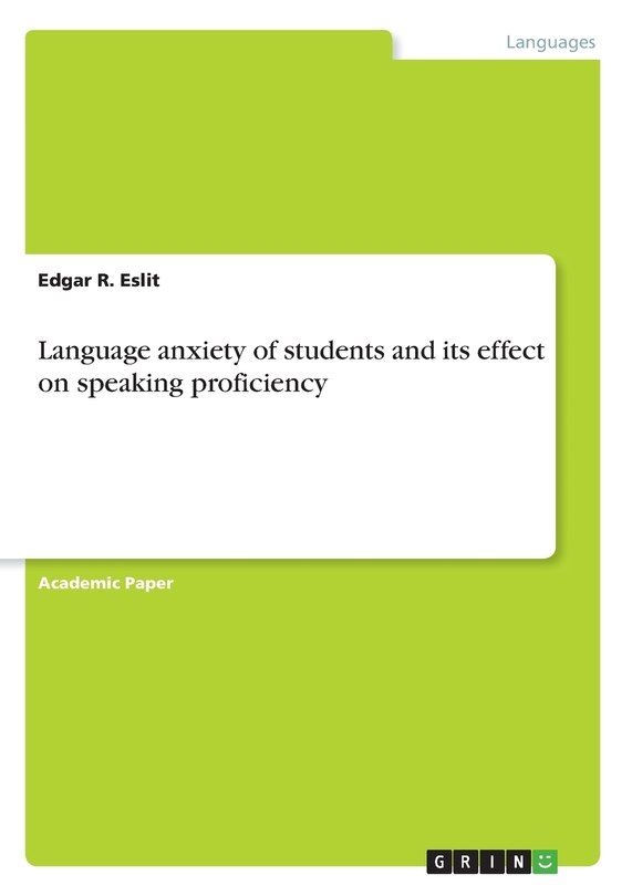 Couverture_Language anxiety of students and its effect on speaking proficiency