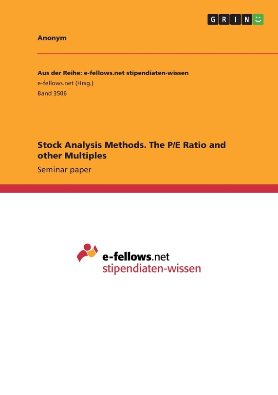 Front cover_Stock Analysis Methods. The P/E Ratio and other Multiples