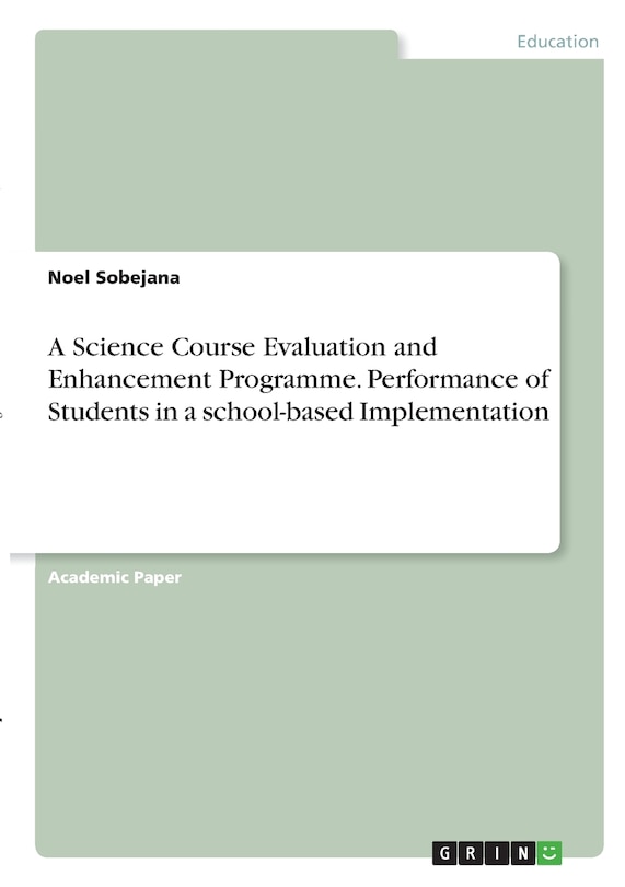 Couverture_A Science Course Evaluation and Enhancement Programme. Performance of Students in a school-based Implementation