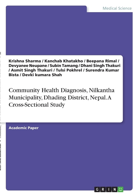 Couverture_Community Health Diagnosis, Nilkantha Municipality, Dhading District, Nepal. A Cross-Sectional Study
