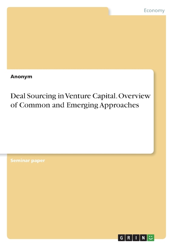 Couverture_Deal Sourcing in Venture Capital. Overview of Common and Emerging Approaches
