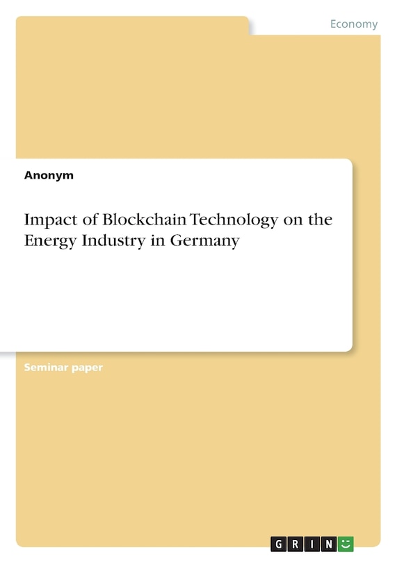 Front cover_Impact of Blockchain Technology on the Energy Industry in Germany