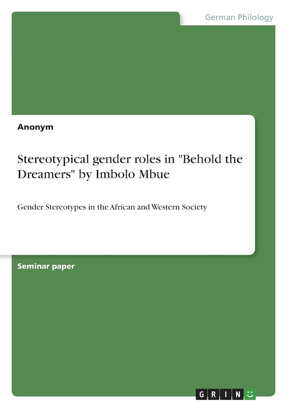 Couverture_Stereotypical gender roles in Behold the Dreamers by Imbolo Mbue