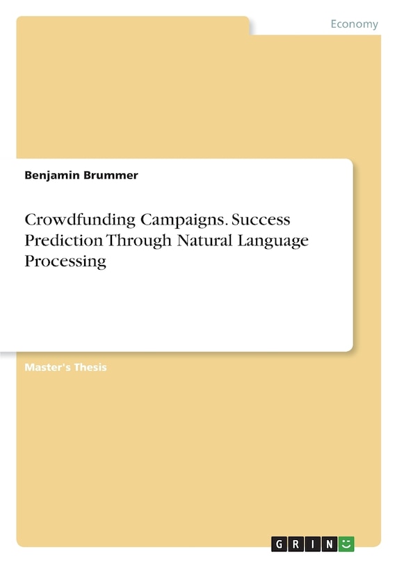 Front cover_Crowdfunding Campaigns. Success Prediction Through Natural Language Processing