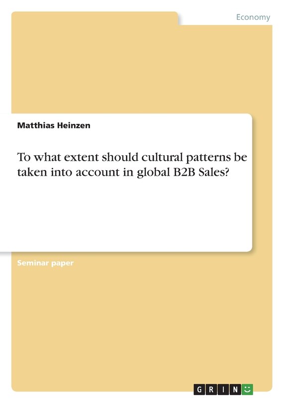 Couverture_To what extent should cultural patterns be taken into account in global B2B Sales?