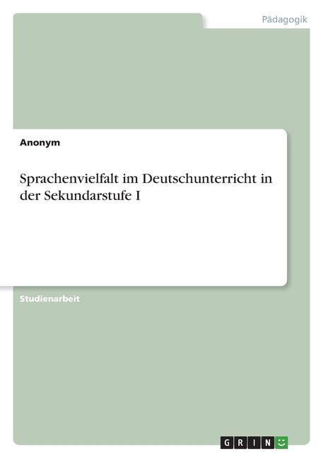 Couverture_Sprachenvielfalt im Deutschunterricht in der Sekundarstufe I