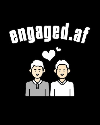 Engaged.af: Gay Wedding Guest Book - Mr And Mr Engagement Gift - Blank Paperback 8 X 10, 200 Pages With All Kin