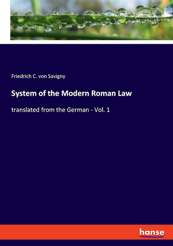 Front cover_System Of The Modern Roman Law