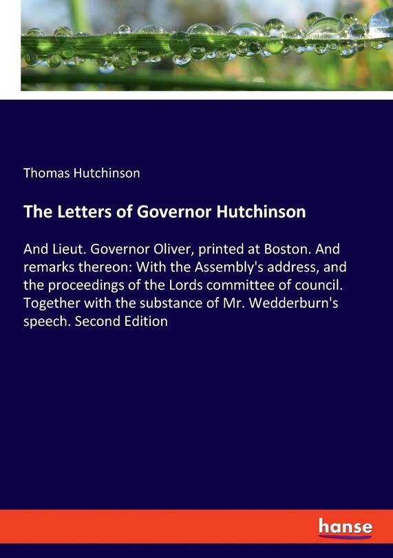 Front cover_The Letters of Governor Hutchinson
