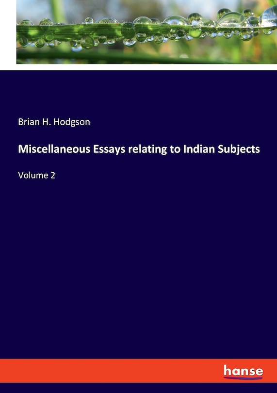 Couverture_Miscellaneous Essays Relating To Indian Subjects