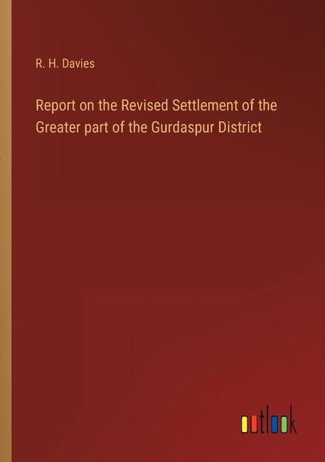 Couverture_Report on the Revised Settlement of the Greater part of the Gurdaspur District