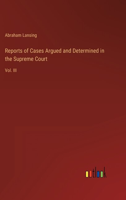 Front cover_Reports of Cases Argued and Determined in the Supreme Court