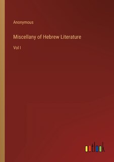 Front cover_Miscellany of Hebrew Literature