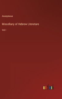 Front cover_Miscellany of Hebrew Literature